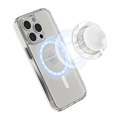 PROfezzion Magnetic Suction Phone Case Silicone Suction Phone Mount Compatible with iPhone 16 15 14 13 12 & A ll Phones Hands-Free Phone Holder for Mirror Glass Tile Selfies TIK Tok Videos White