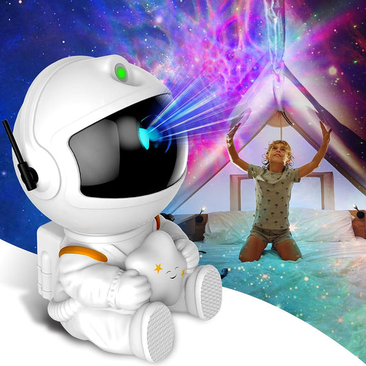 FSSQLBFLC Astronaut Galaxy Projector, Night Light for Kids, Space-Theme | Star Projector Casts a Dreamy Nebula on Your Bedroom Ceiling. Remote & Timer, 8 Light Modes. Great Gift & Bedroom Decor.