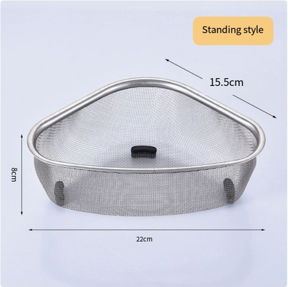 Triangular Stainless Steel Sink Drainer Basket (1PC)