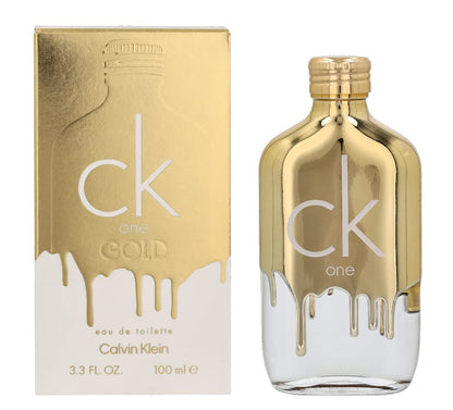 Calvin Klein CK One Gold Eau de Toilette – Fragancia Unisex Amaderada – Con Notas de Bergamota, Higo, Neroli y Madera de Guayaco – Perfumes Unisex de Lujo – Fragancia de Larga Duración