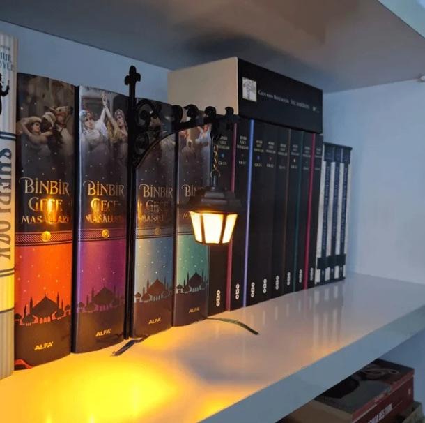 T Library Bookshelf Lighting Lantern Metal Craftwork