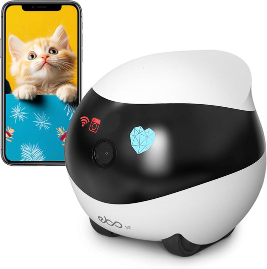SE Home Robot Camera: 1080P Mobile Familybot Pet Companion | Whole-Home Mobility, Two-Way Talk, Night Vision, Local Storage, Auto-Recharge, Long Distance Gift for Family/Pet